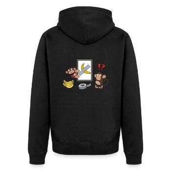 Banana Duct Tape Art.Die teuerste Banane der Welt - Unisex Premium Bio Zip Hoodie - Schwarz - Hinten - Nico (187cm)