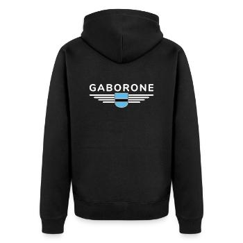 T-shirt Gaborone pour les supporters du Botswana - Veste à capuche bio Premium Unisexe - noir - Dos - Nico (187cm)