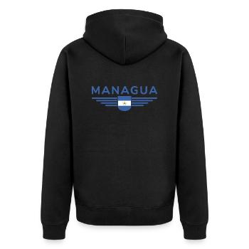 Nicaragua Managua T-Shirt Design - Veste à capuche bio Premium Unisexe - noir - Dos - Nico (187cm)