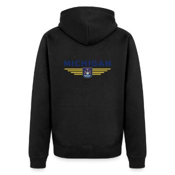 Michigan Fan T-Shirt – Parfait pour les vrais fans ! - Veste à capuche bio Premium Unisexe - noir - Dos - Nico (187cm)