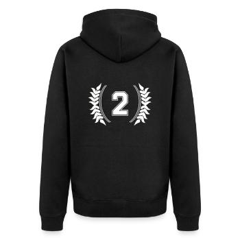 Numéro 2 - Veste à capuche bio Premium Unisexe - noir - Dos - Nico (187cm)