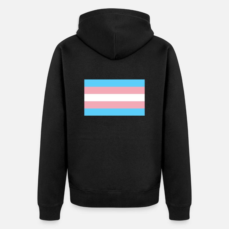 Trans-Flagge - Unisex Premium Bio Zip Hoodie - Schwarz