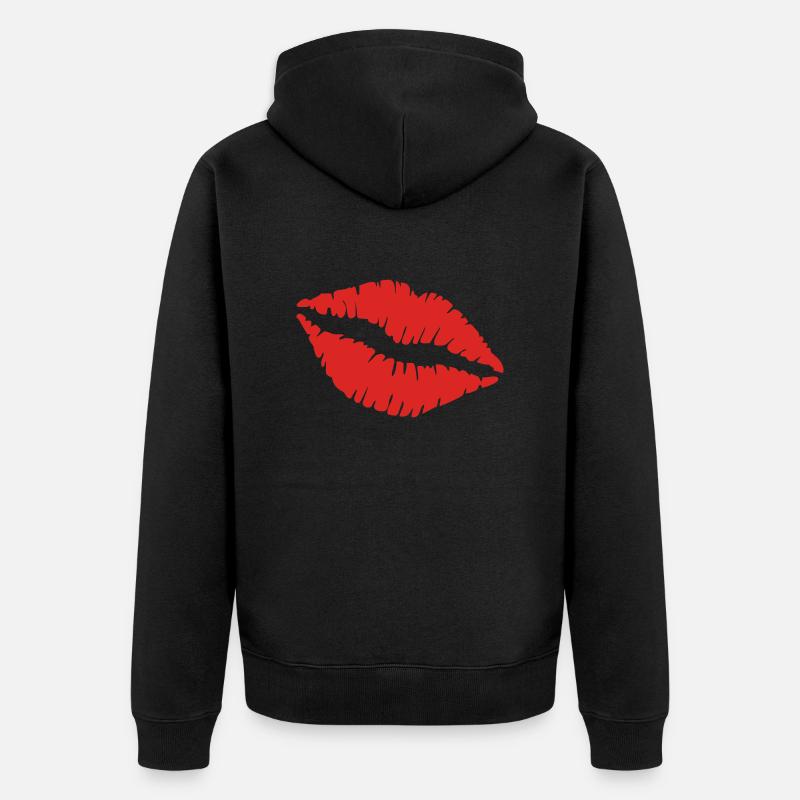 Lips - Unisex Premium Bio Zip Hoodie - Schwarz