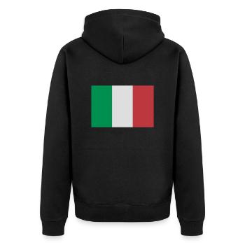 italien - Unisex Premium Bio Zip Hoodie - Schwarz - Hinten - Nico (187cm)