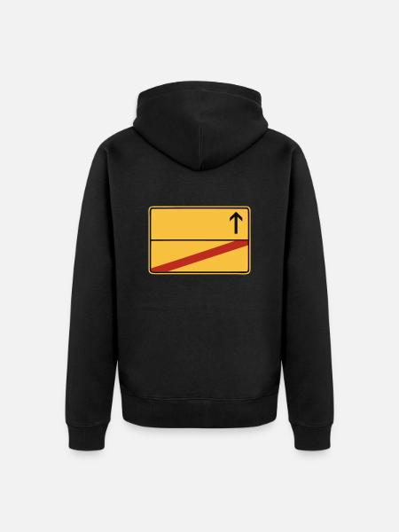 ortsausgang - Unisex Premium Bio Zip Hoodie - Schwarz