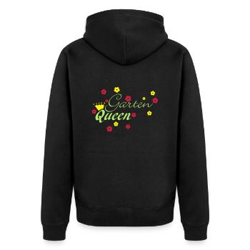 Gartenqueen - Unisex Premium Bio Zip Hoodie - Schwarz - Hinten - Nico (187cm)