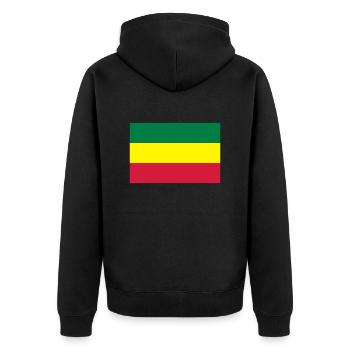 Reggae - Unisex Premium Organic Zip Hoodie - black - Back - Nico (187cm)