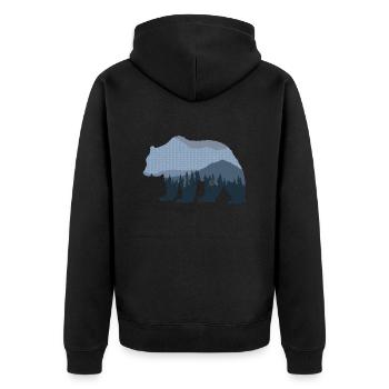Forest Bear - Unisex Premium Organic Zip Hoodie - black - Back - Nico (187cm)