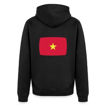 Vietnam Fahne Vietnam Flagge Việt Nam - Unisex Premium Bio Zip Hoodie - Schwarz - Hinten - Nico (187cm)