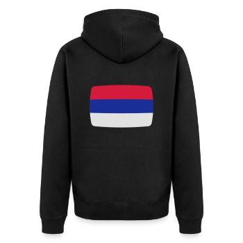 Serbia flag Serbia flag Serbia Srbija Србија - Unisex Premium Organic Zip Hoodie - black - Back - Nico (187cm)