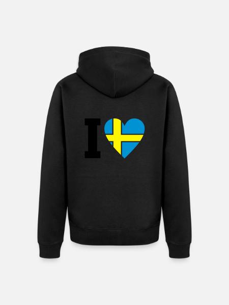 schweden_ilove_50 - Unisex Premium Organic Zip Hoodie - black