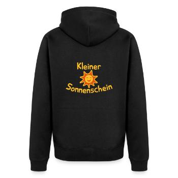 Kleiner Sonnenschein - Unisex Premium Bio Zip Hoodie - Schwarz - Hinten - Nico (187cm)