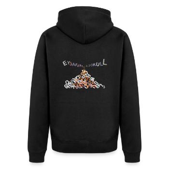 Eyjafjallajoekull - Unisex Premium Organic Zip Hoodie - black - Back - Nico (187cm)