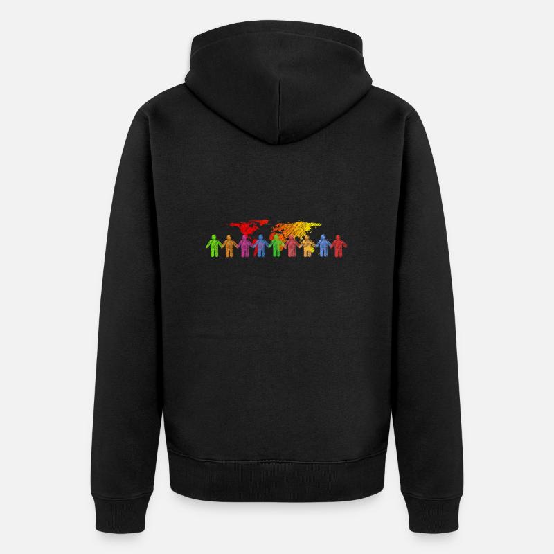 monde de couleurs - Veste à capuche bio Premium Unisexe - noir
