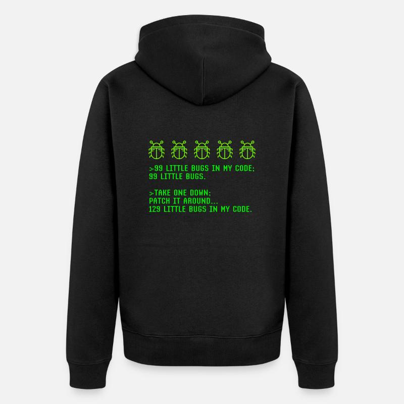 Debugging Programmieren Programmier-Joke - Unisex Premium Bio Zip Hoodie - Schwarz