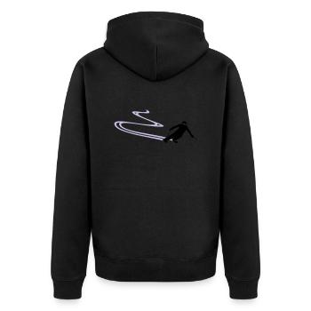 Sport - Skifahrer - Unisex Premium Bio Zip Hoodie - Schwarz - Hinten - Nico (187cm)