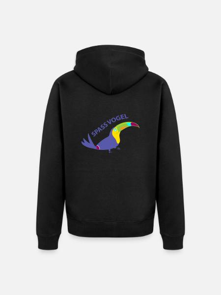 Spassvogel (a) - Unisex Premium Bio Zip Hoodie - Schwarz