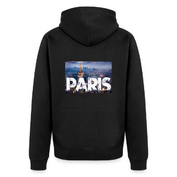 Paris Tour Eiffel - Veste à capuche bio Premium Unisexe - noir - Dos - Nico (187cm)