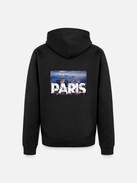 Paris Eiffelturm - Unisex Premium Bio Zip Hoodie - Schwarz