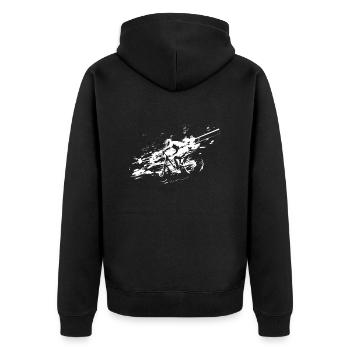 mtb vtt downhill - Veste à capuche bio Premium Unisexe - noir - Dos - Nico (187cm)