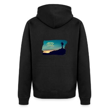 Nouvelles aventures - alpinisme - Veste à capuche bio Premium Unisexe - noir - Dos - Nico (187cm)