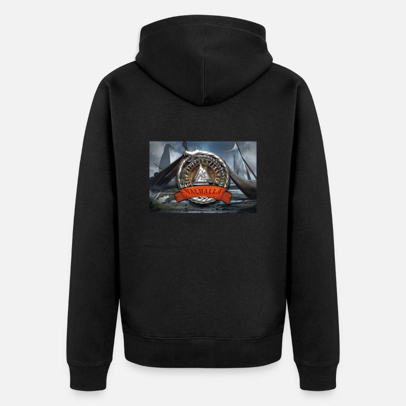 VALHALLA 2 - Unisex Premium Bio Zip Hoodie - Schwarz