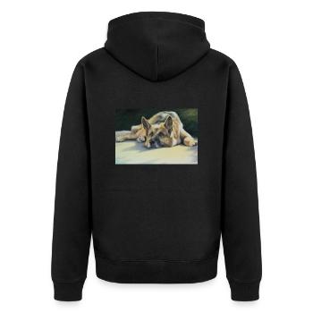 Shepherd chills - Unisex Premium Organic Zip Hoodie - black - Back - Nico (187cm)