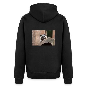 Raton laveur nord-américain (en allemand Waschbär) - Veste à capuche bio Premium Unisexe - noir - Dos - Nico (187cm)