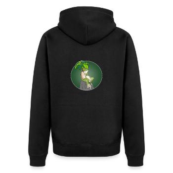 Funny frog comic cartoon chill relax keep calm - Unisex Premium Bio Zip Hoodie - Schwarz - Hinten - Nico (187cm)
