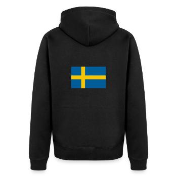 Schwedenflagge, Sweden Sverige schwedisch swedish - Unisex Premium Bio Zip Hoodie - Schwarz - Hinten - Nico (187cm)