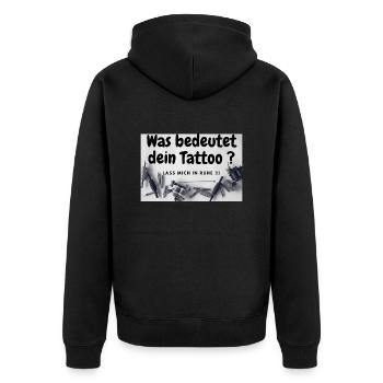 Was bedeutet dein Tattoo - Unisex Premium Bio Zip Hoodie - Schwarz - Hinten - Nico (187cm)