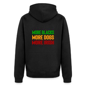 Plus de Noirs Plus de Chiens Plus d’Irlandais - Veste à capuche bio Premium Unisexe - noir - Dos - Nico (187cm)