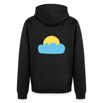 Sonne und Wolken - Unisex Premium Bio Zip Hoodie - Schwarz - Hinten - Nico (187cm)