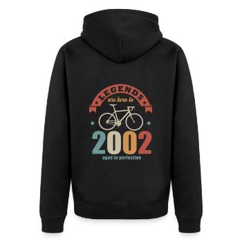 cycling bike anniversary born in 2002 20 years - Unisex Premium Organic Zip Hoodie - black - Back - Nico (187cm)