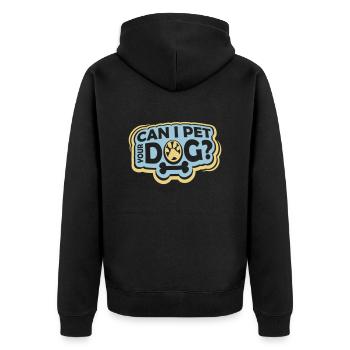 Caressez votre chien en disant - Veste à capuche bio Premium Unisexe - noir - Dos - Nico (187cm)