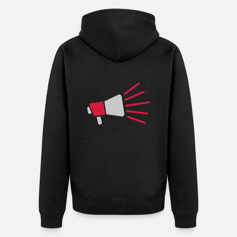 Symbole Mégaphone parole forte - Veste à capuche bio Premium Unisexe - noir