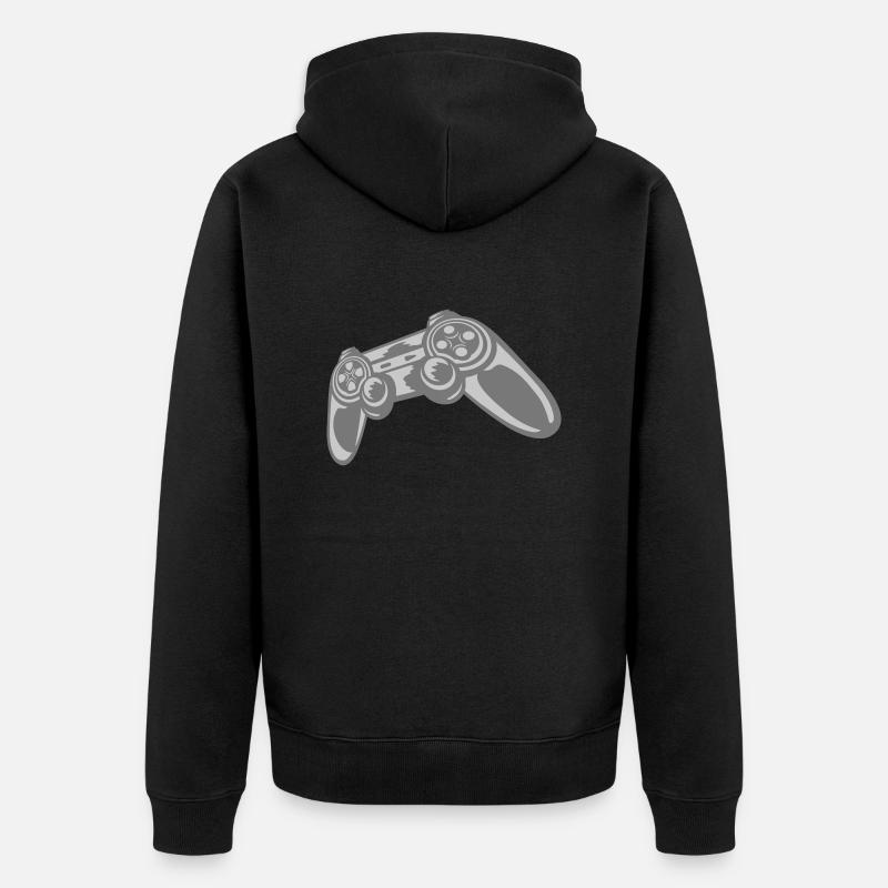 Gamer Konsole Retro Controller - Unisex Premium Bio Zip Hoodie - Schwarz