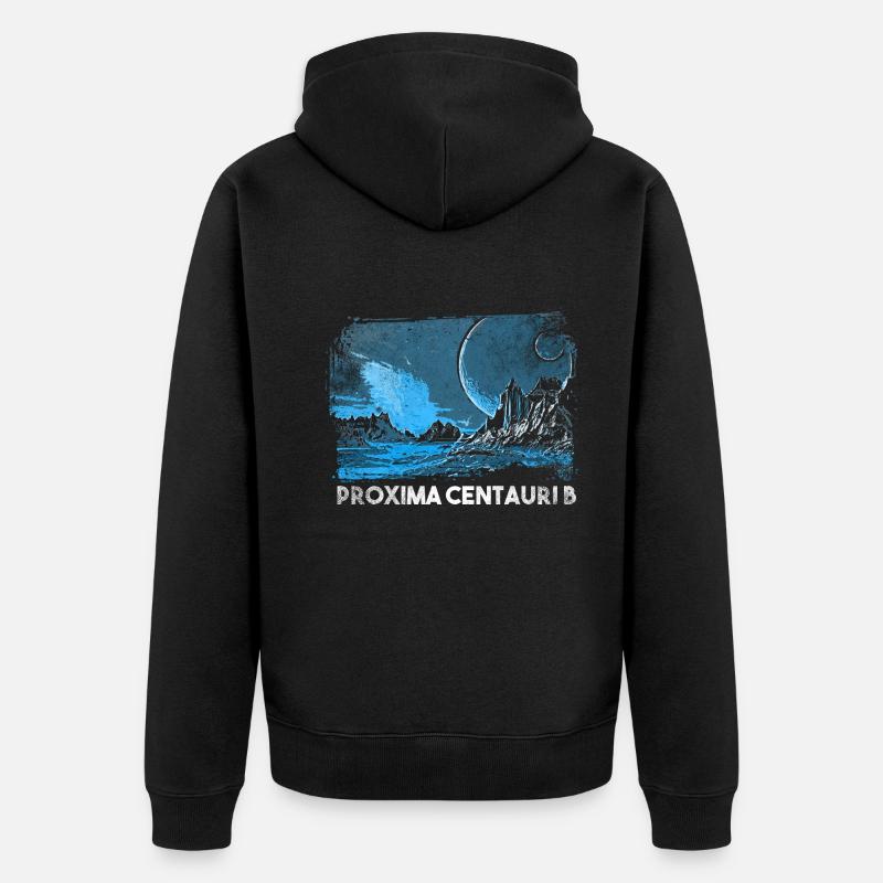 Exoplanète Proxima Centauri b - Veste à capuche bio Premium Unisexe - noir
