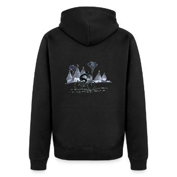 Radfahrer - Unisex Premium Bio Zip Hoodie - Schwarz - Hinten - Nico (187cm)