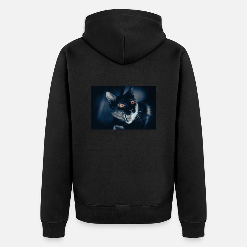 mon drôle de chat - Veste à capuche bio Premium Unisexe - noir