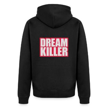 citation pessimiste tueur de rêves - Veste à capuche bio Premium Unisexe - noir - Dos - Nico (187cm)
