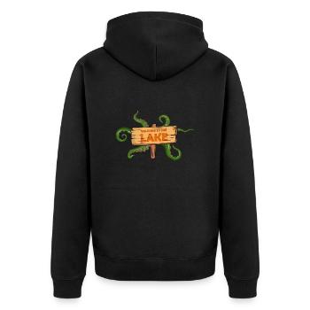 Bienvenue au lac Spooky Halloween Comic Style - Veste à capuche bio Premium Unisexe - noir - Dos - Nico (187cm)
