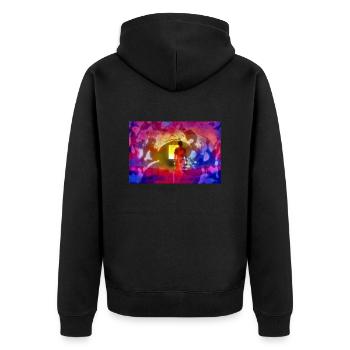 astronaut infected - Unisex Premium Organic Zip Hoodie - black - Back - Nico (187cm)