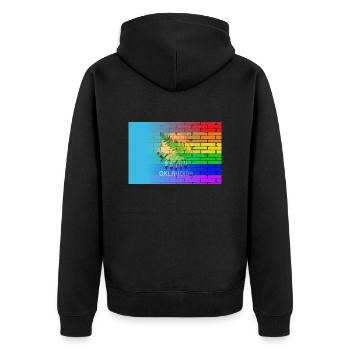 Rainbow Wall Oklahoma - Unisex Premium Organic Zip Hoodie - black - Back - Nico (187cm)