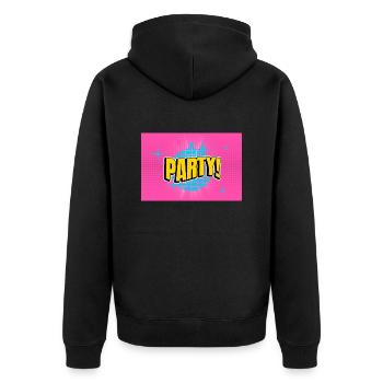 Party Disco Comic Style Bubble Graffiti Lettering - Unisex Premium Organic Zip Hoodie - black - Back - Nico (187cm)