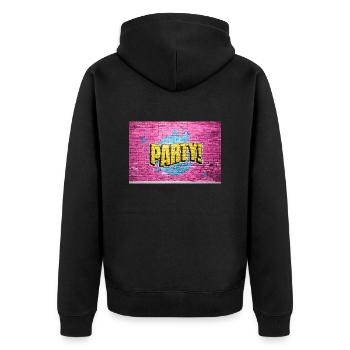 Party Disco Comic Style Bubble Graffiti Lettering - Unisex Premium Organic Zip Hoodie - black - Back - Nico (187cm)