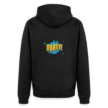 Party Disco Comic Style Bubble Graffiti Lettering - Unisex Premium Organic Zip Hoodie - black - Back - Nico (187cm)