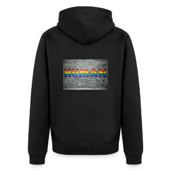 Human equality You Gay Pride Graffiti - Unisex Premium Bio Zip Hoodie - Schwarz - Hinten - Nico (187cm)
