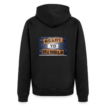 Prêt à gronder en disant lettrage Graffiti sur brique - Veste à capuche bio Premium Unisexe - noir - Dos - Nico (187cm)