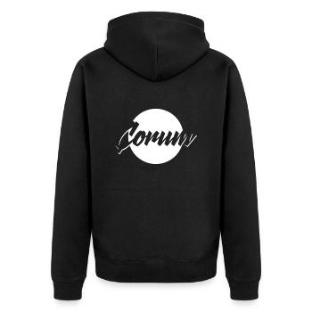 Çorum - Unisex Premium Bio Zip Hoodie - Schwarz - Hinten - Nico (187cm)